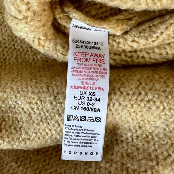 Topshop yellow cropped knit sweater - Picture 4 of 4